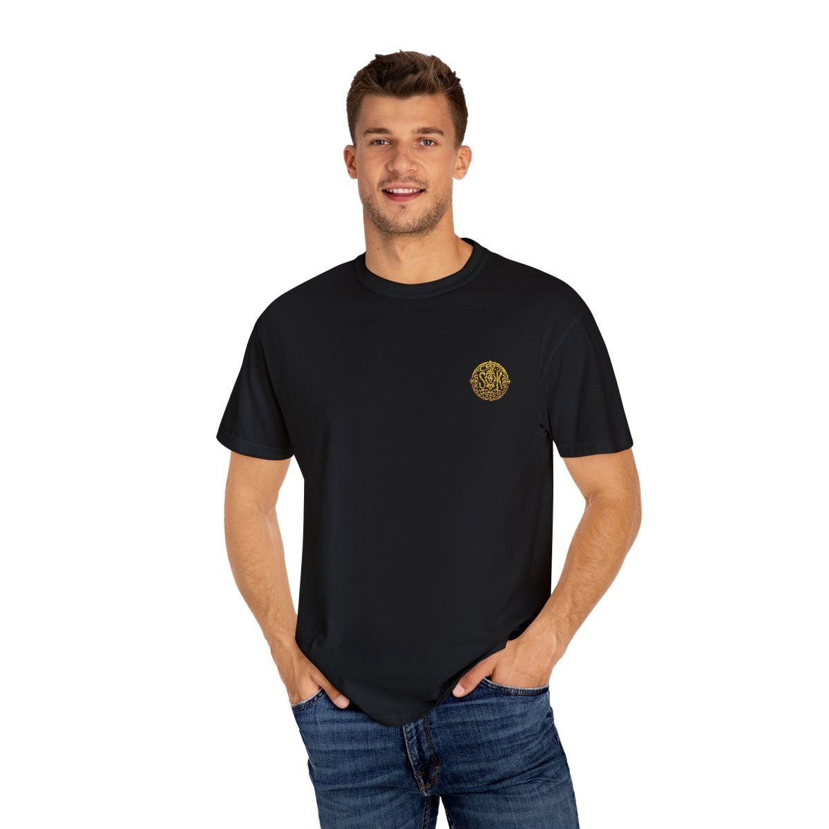 "SK Mode Black Gold Emblem T-shirt" - SK Mode