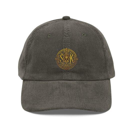 "Vintage Corduroy Lion Crest Cap – SK Mode Edition" - SK Mode
